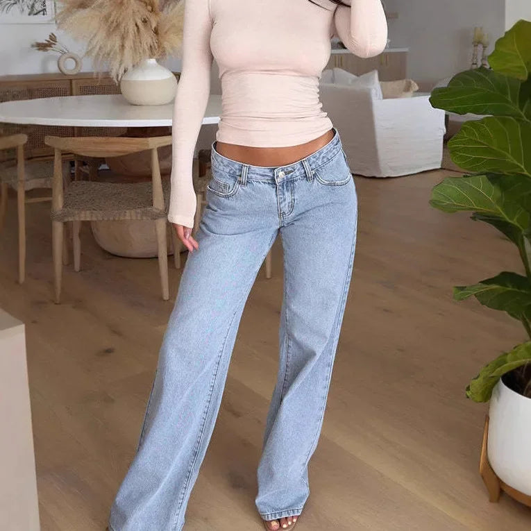 High Waist Straight Jeans – Klassischer Schnitt, Retro Look & Komfort